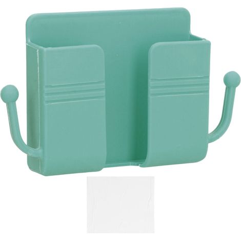 Boîte de Rangement Murale Multifonction avec Support de Téléphone pour Cuisine, Salle de Bain, Bureau - Vert (1/5)