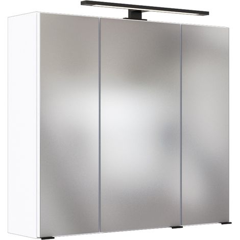 LED- Spiegelschrank 70 cm MANLY-03 weiß B/H/T: 70/64/20 cm (1/5)