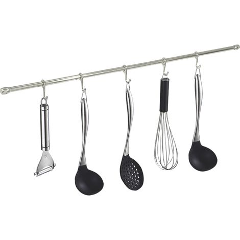 KIT TUBO SOTTOPENSILE PORTAMESTOLI CON ACCESSORI Ø mm. 16x1000 Cromo Satinato