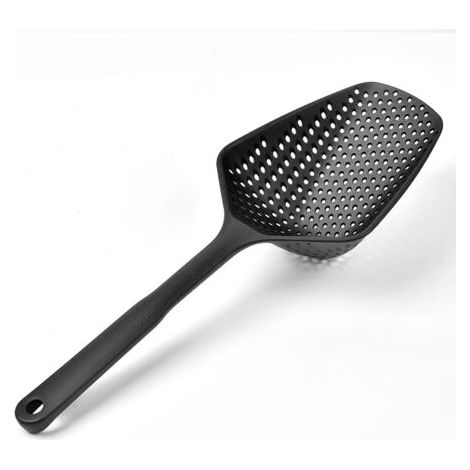 BUNTHAUS Stück Küchensieb, Schaumlöffel mit langem Griff, Abflussschaufelsiebe, Wasserleckschaufeln, Eisschaufeln, Siebe (schwarz, 34,5 x 1,5 cm) (1/4)