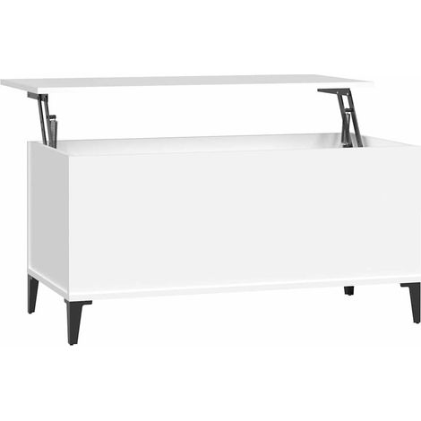 Maison Exclusive - Mesa de centro madera contrachapada blanco 90x (1/5)