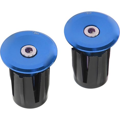 2 pièces Bouchon de Guidon Aluminium Léger pour VTT et Vélo de Route, Bleu (1/5)