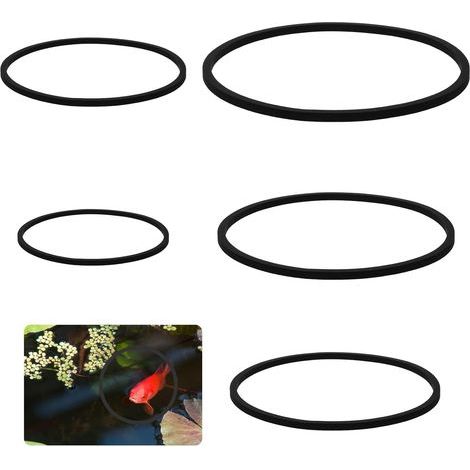 Set mit 5 Schwimmringen, schwarzes EVA, 5 Größen, Pflanzentrenner, Futterzone, Aquariumteich (1/5)