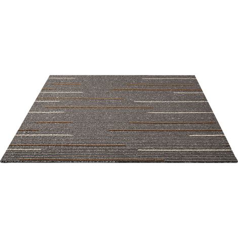 Carreaux de moquette modulaires 610mmx610mm,24 pièces,tapis doux pour salon et bureau,installation facile,marron foncé (1/5)