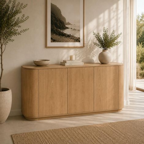 Buffet moderne 3 portes en chêne clair LOREN (1/5)