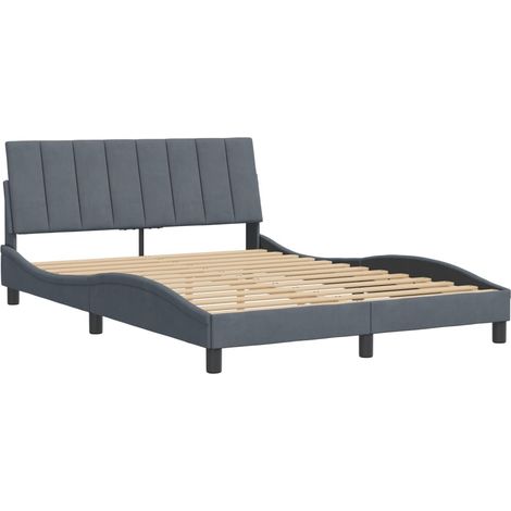 vidaXL Giroletto senza Materasso Hanko Grigio Scuro 140x190 cm Velluto (1/5)
