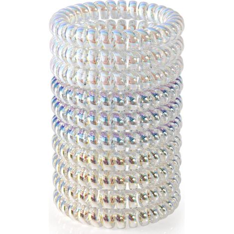 Élastiques à cheveux en spirale en plastique sans marque, lot de 10 rubans pour cheveux en spirale pour une fixation sans abîmer les cheveux - Accessoires pour cheveux femmes (1/5)
