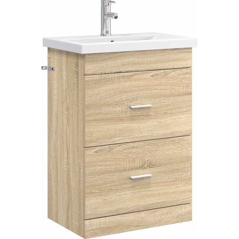 Bathroom Furniture Set Sonoma Oak 61 x 40 x 84.5 cm vidaXL