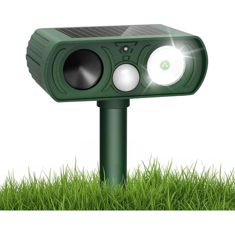 Repulsif Chat Exterieur, Repulsif Ultrason Chat Solaire, Repulsif Ultrason Extérieur Puissant, Étanche IP54 et Détecteur de Mouvement PIR, Protection du Jardin Contre Les Animaux Sauvages (1/5)