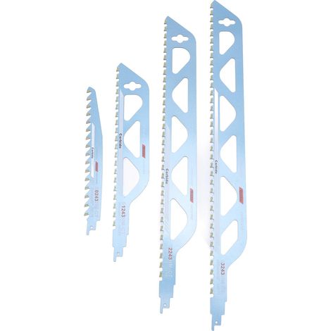Jeu de 4 lames de scie sabre alternative en carbure de tungstène (9/12/18/20 pouces), lames de scie sabre électrique, argent brillant (1/5)