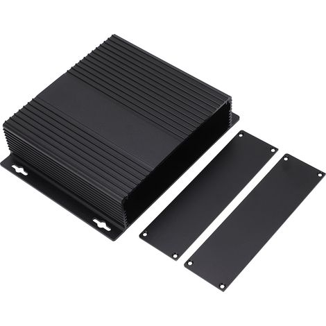 Boîtier en aluminium sablé noir 46x190x150mm pour carte électronique, coque avec socle, modèle séparé, alliage d'aluminium, emballage coton perlé. (1/5)