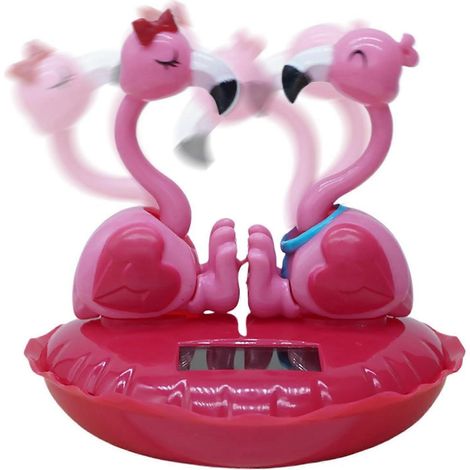 Flamants roses solaires dansants et agitables, figurines dansantes à suspendre au tableau de bord de voiture, décoration solaire pour tableau de bord de voiture (1/5)