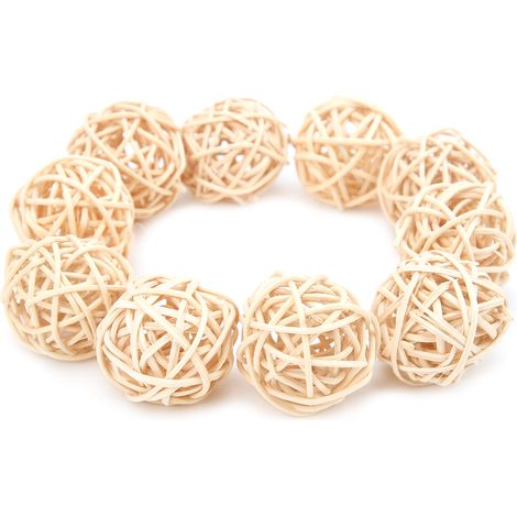 GARRYFIZH Jouet Sepak Takraw en rotin naturel, sans danger pour les petits perroquets et autres animaux à mâcher (3 cm)