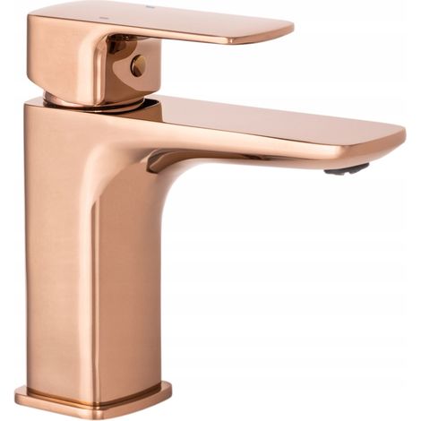 Mitigeur Lavabo Or Rose Granitan CUBIC Bas 165mm (1/5)