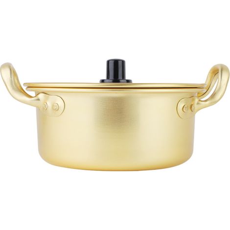 Marmite à nouilles ramen coréennes, marmite en aluminium jaune coréen pour nouilles instantanées (20 cm) (1/5)