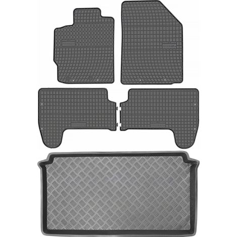 Juego de alfombrillas de goma para coche y maletero para Toyota Yaris II Hatchback (2008-2011). (1/5)
