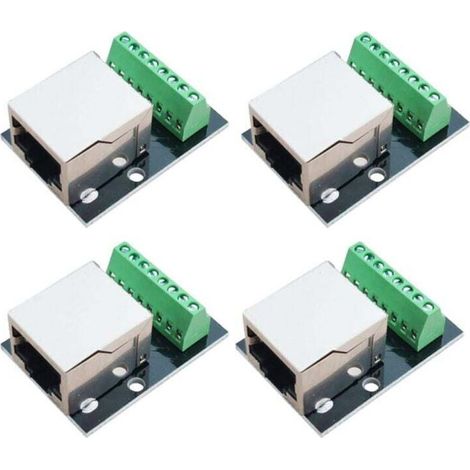 Connecteur RJ45 Blindé 4 Pièces 2.54mm Carte Dérivation Prise Ethernet Terminal Adaptateur Réseau