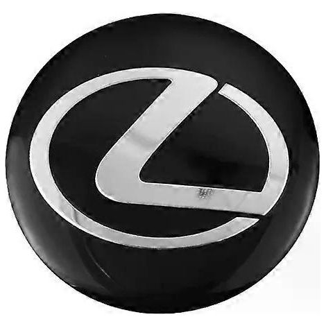 4 Stück 56 mm Radnabenkappen-Aufkleber aus Harz, passend für Lexus GC, GS, LC, LS, NX, RC, RX, UX, RX350, RX300, IS250, RX330 (schwarz) (1/4)