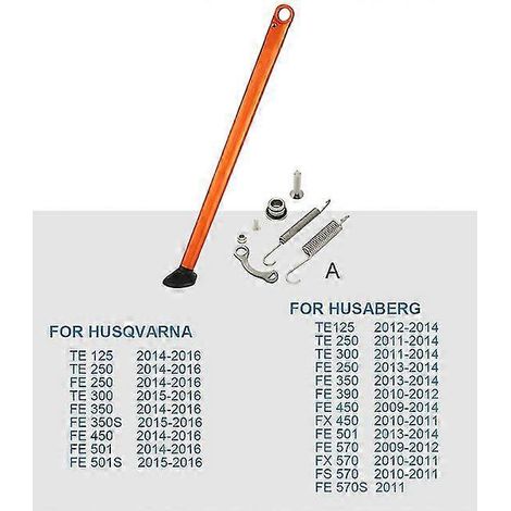Motorrad-Seitenständer für Husqvarna Husaberg TE TX FE FX FS 125 150 150i 250 250i 300 300i 350 390 450 501 570 2011–2023 – Orange