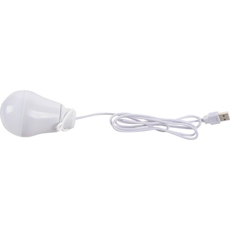 Bombilla LED USB DC5V 5W, lámpara portátil de luz blanca para portátil, uso en exteriores (blanco)