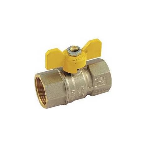 ROBINET À BILLE POUR GAZ FF AVEC LEVIER PAPILLON Taille : 1/2"  DN 14