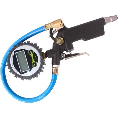 Digitales Manometer mit Digitalanzeige, ergonomischem Griff, rundem Zifferblatt, Reifenfüller mit Schlauch und präzisem Drucksensor (1/5)