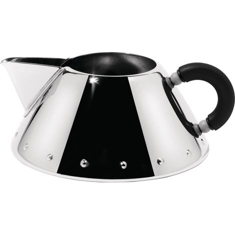 Alessi 9096 B Cremiera in Acciaio Inossidabile 18/10 Lucido con Manico in PA, Nero
