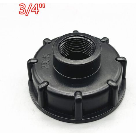 Adattatore IBC S60x6 Tappo per Serbatoio da 1000 Litri, 3/4 di Pollice (Versione Convessa Esterna a 6 Punti (3/4") Ispessito)