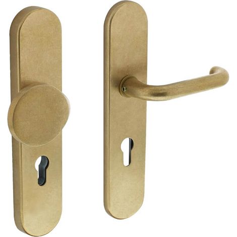 Ferrures de porte d’entrée Vurano PC72mm en laiton tambouriné - 0011.384636 (1/3)