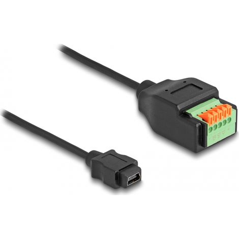 Delock Cable USB 2.0 Tipo Mini-B hembra a bloque de terminales con botÃ³n pulsador 15 cm