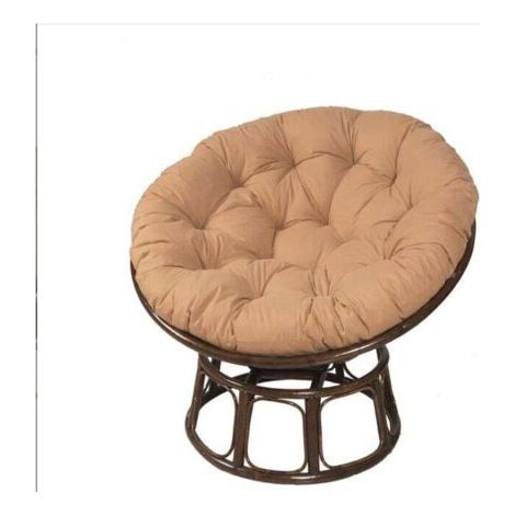 Coussin pour chaise de jardin, coussin rembourré pour balancelle, coussin pour chaise suspendue, siège rond pour balancelle, perchoir pour oiseaux, tapis pour hamac – Kaki, 50 x 50 cm (1/5)