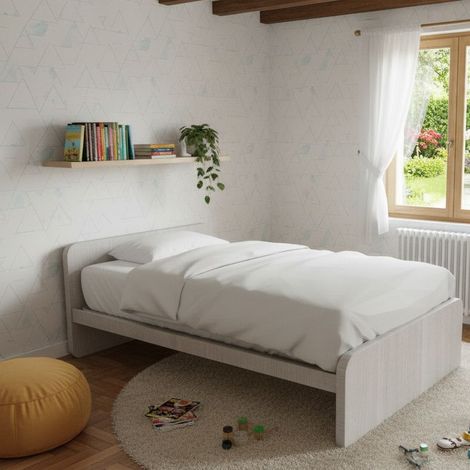 Letto una piazza e mezza con rete, ideale per camerette - Rovere rock