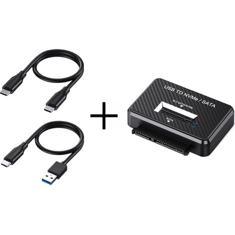 Adaptateur de disque dur SSD SATA M.2 NVMe SATA vers USB 3.1 10Gbps à connexion directe 2,5 pouces, compatible avec les modèles 2280, 2230, 2242 et 22110. (1/5)
