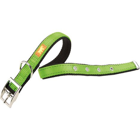 Ferplast DUAL CF COLOURS Collare per cani con fibbia in metallo, 4 misure e 4 colori. Variante CF15/35 - Misure: A: 27-35 cm B: 15 mm - Verde acido (1/3)