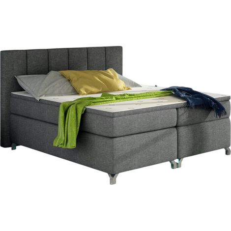 Lit boxspring 180x200 tissu anthracite Balfor (1/4)