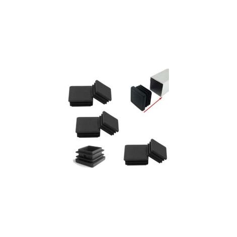 6 pièces de bouchons lamellaires pour tubes carrés 80x80 mm bouchons de tube embouts de pied noirs en plastique bouchons de tube en forme carré
