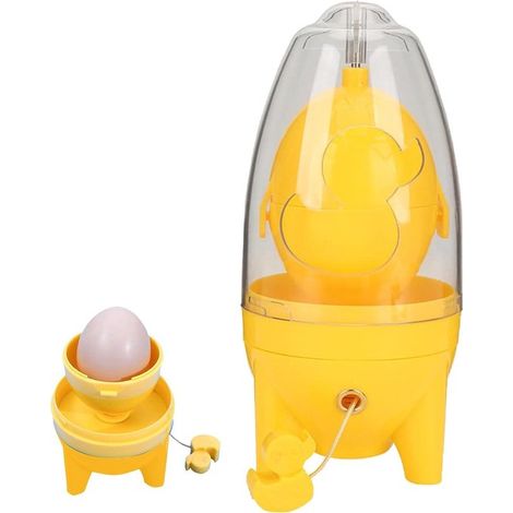 Batidora manual para huevos - Mezcladora de cocina - Batidora rápida de huevos - Silicona apta para alimentos - 19,3 cm de largo - Amarilla (1/5)