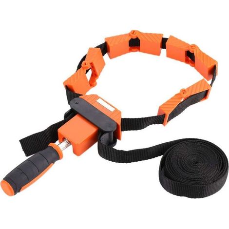 Presse à cadre – ceinture reliure nylon – sangle serrage 4 mâchoires – réglable – travail bois polygone – angle clip (1/5)