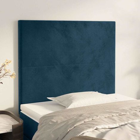 Tête de lit en velours bleu foncé 90 x 5 x 118/128 cm, hauteur réglable, 10.1kg - PANGIVO (1/5)