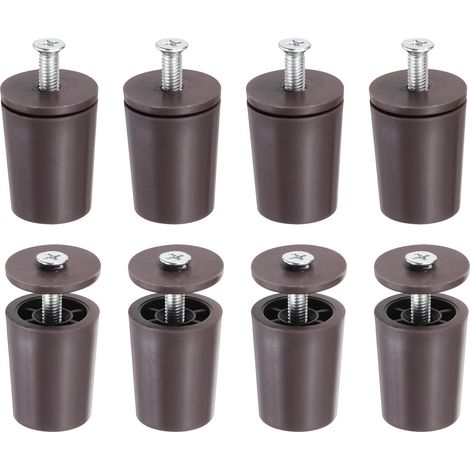 8 Pcs Butée Volet Roulant 28mm Butée de Volet Roulant Bouchon D'Arrêt en Plastique avec Rondelles et Vis pour Stores Enrouleurs Lames de Volet Roulant, Marron (1/5)