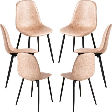Packs Sillas Comedor - Pack 6 Sillas Black Teok Polipiel - Beige Vintage Teok (1/5)
