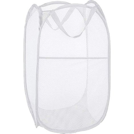 Le panier à linge carré en filet pliable est facile à ouvrir et à plier, idéal pour ranger le linge sale et le transporter. (1/5)