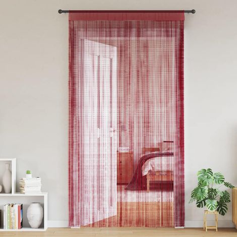Maison Exclusive - Rideau en fils 2 pcs 100 x 250 cm Bordeaux (1/5)