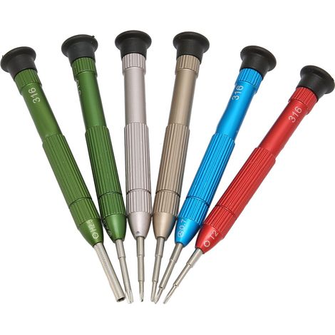 Tournevis Multifonction 6 en 1 pour Réparations de Lunettes, Montres et Électronique - Kit Compact en Métal (1/5)