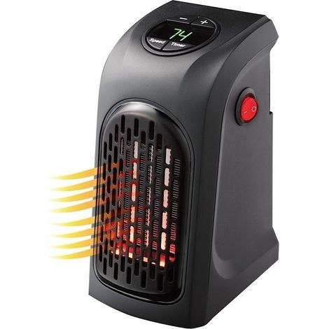Radiateur soufflant 400W – Thermostat réglable – Chauffage rapide pour espaces confinés – Silencieux et léger – 2 vitesses – Minuterie 12h – (1/5)