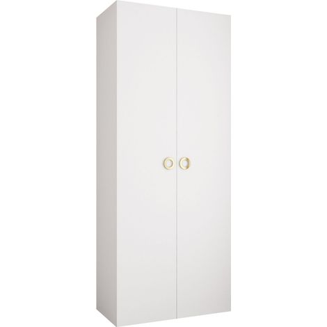 Armario Hartford 540, Blanco, 246x100x52cm, Puertas de armario: Con bisagras, Número de estantes: 6 (1/5)