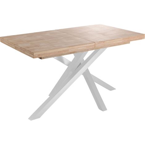 Table à manger extensible Xena 140 - 180 - 220 X 90 cm Chêne Nordique / Blanc. (1/4)