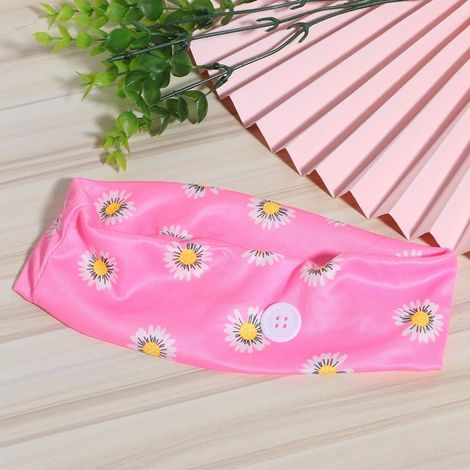 Bandeau de Sport Bandeau de Yoga en Polyester 2 Pièces avec Boutons Décoration Florale 24 Cm de Longueur 6 Cm de Largeur Respirant Doux Antidérapant pour Les Femmes Entraînement Physique (1/5)