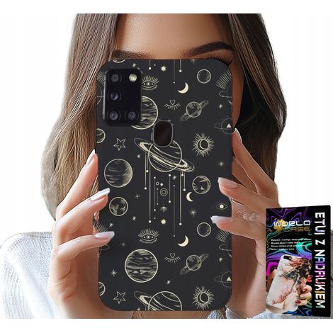 Custodia per Samsung Galaxy A21s - Spazio, pianeti, stelle, luna + vetro (1/5)