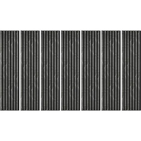 Decoon – Lot de 7 panneaux décoratifs muraux en MDF – Tête de lit 120 x 210 cm – Finition marbre noir et feutrine – Isolation phonique (1/5)
